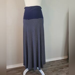 GAP Blue and White Pleated Maxi Skirt for Work